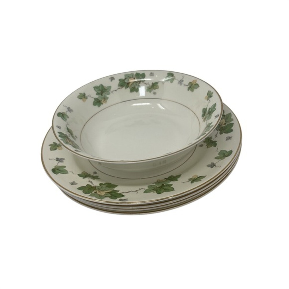 Vintage Pope Gosser American Ivy China Floral Wreath and Gold Trim‎ 5-Piece Lot